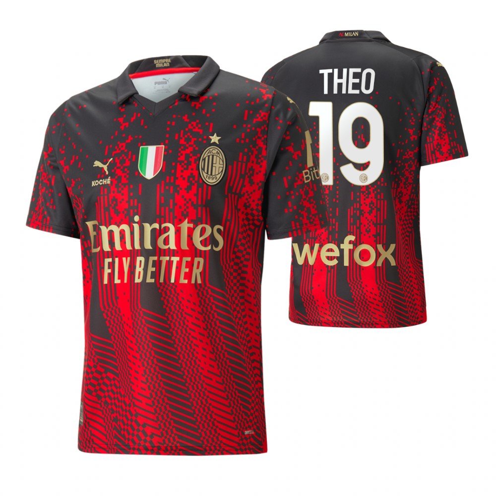 AC Mailand Theo Hernandez 4th Sondertrikot Trikot Kinder 2022-2023 AC Mailand Theo Hernandez 4th Sondertrikot Trikot Kinder 2022-2023