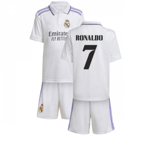 Real Madrid Cristiano Ronaldo 7 Heimtrikot Kinder Mini Kit 2022-2023 Real Madrid Cristiano Ronaldo 7 Heimtrikot Kinder Mini Kit 2022-2023