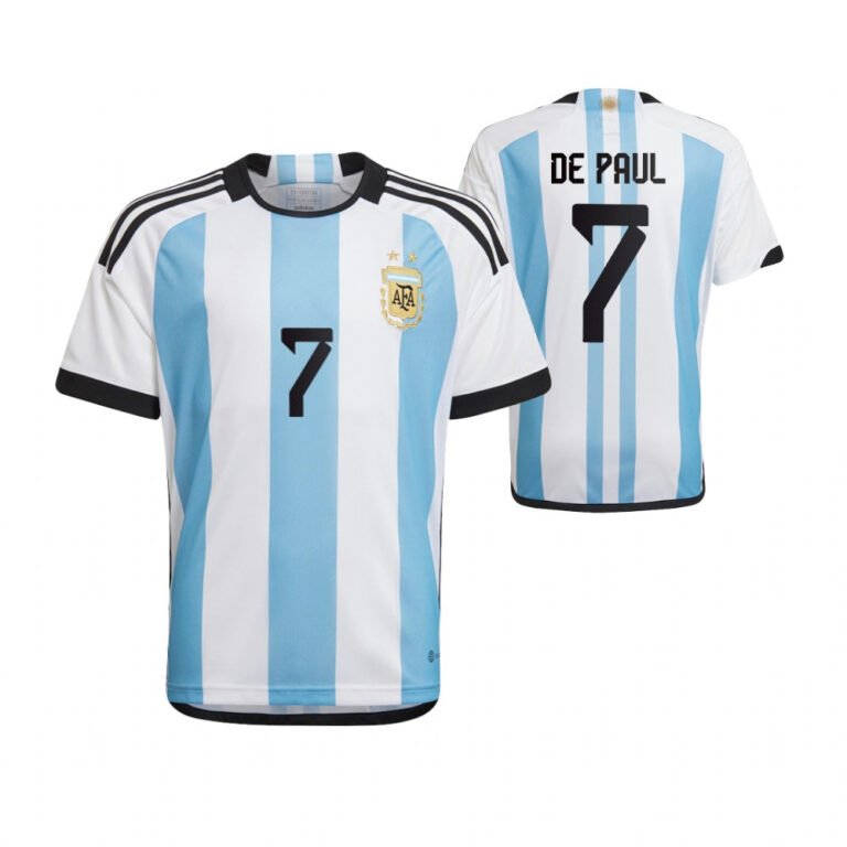 Argentinien Rodrigo De Paul 7 Home Trikot WM 2022