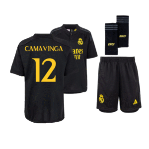 Real Madrid Eduardo Camavinga 12 Third Trikot Kinder Mini Kit 2023-2024