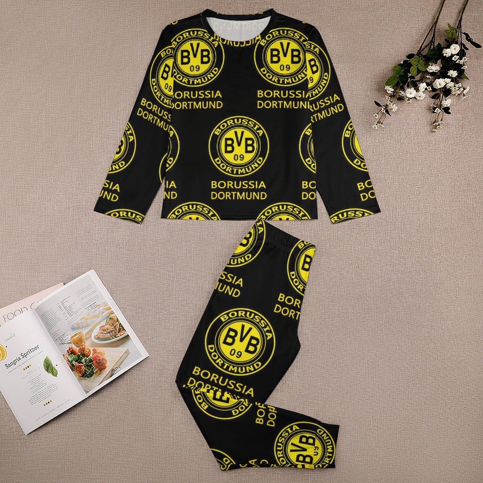 Borussia Dortmund Langarm Pyjama-Set Schlafanzüge Kinder Baumwolle Nachtwäsche Für Mädchen Jungen Borussia Dortmund Langarm Pyjama-Set Schlafanzüge Kinder Baumwolle Nachtwäsche Für Mädchen Jungen