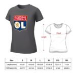 Olympique Lyonnais Damen Kurzarm Rundhals T-Shirt Casual Sommer Tops