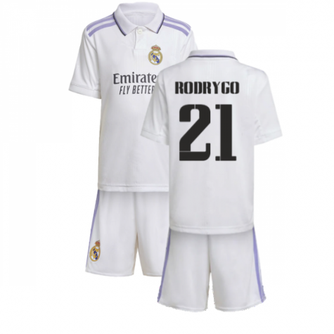 Real Madrid Rodrygo 21 Heimtrikot Kinder Mini Kit 2022-2023 Real Madrid Rodrygo 21 Heimtrikot Kinder Mini Kit 2022-2023