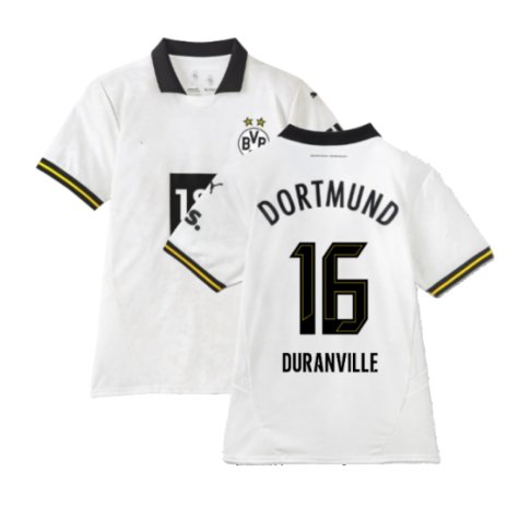 Borussia Dortmund Julien Duranville 16 Third UCL Trikot 2024-2025