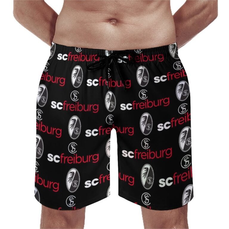 SC Freiburg Herren Badehose Schnelltrocknende Strandshorts Mit Tasche Kordelzug Shorts