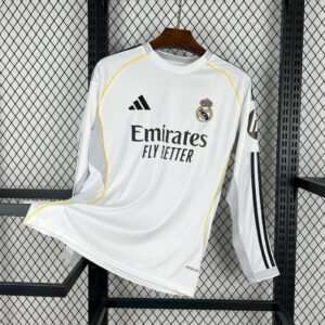 Real Madrid Langarm Home Trikot 2025-2026 - Weiß