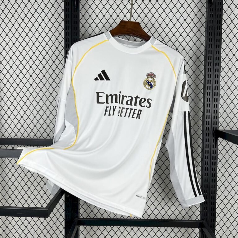 Real Madrid Langarm Home Trikot 2025-2026 - Weiß