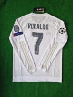 Real Madrid Cristiano Ronaldo 7 Retro Langarm Home Trikot 2015-2016