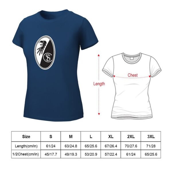 SC Freiburg Damen Kurzarm Rundhals T-Shirt Casual Sommer Tops