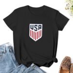 Vereinigten Staaten Damen Kurzarm Rundhals T-Shirt Casual Sommer Tops