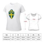 Schweden Damen Kurzarm Rundhals T-Shirt Casual Sommer Tops