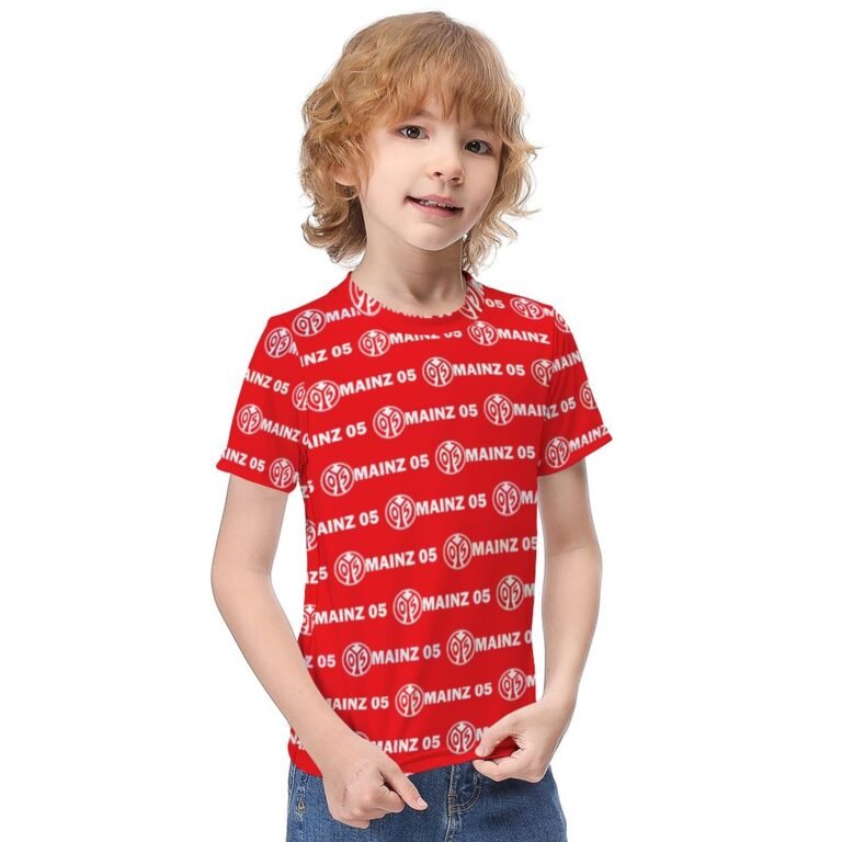 Mainz 05 Jungen Mädchen Kurzarm 3D-Druck T-Shirt Rundhals-Sommerhemd Tops