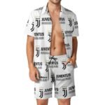 Juventus FC Lässiges Strandbekleidungsset Kurzärmeliges Hemd Plus Strandhose