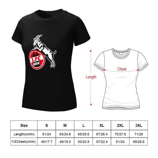FC Köln Damen Kurzarm Rundhals T-Shirt Casual Sommer Tops