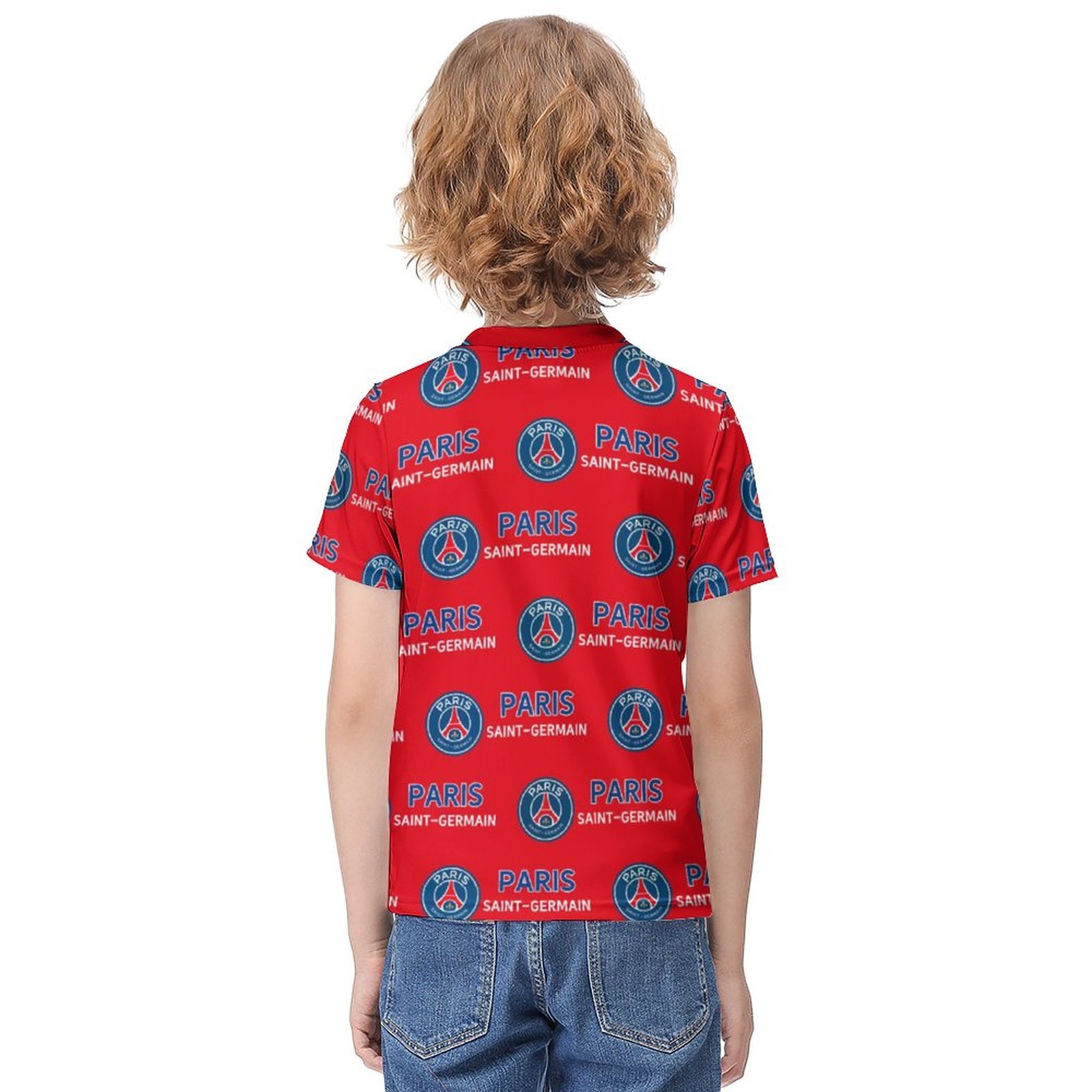 Paris Saint-Germain Jungen Mädchen Kurzarm 3D-Druck T-Shirt Rundhals-Sommerhemd Tops Paris Saint-Germain Jungen Mädchen Kurzarm 3D-Druck T-Shirt Rundhals-Sommerhemd Tops