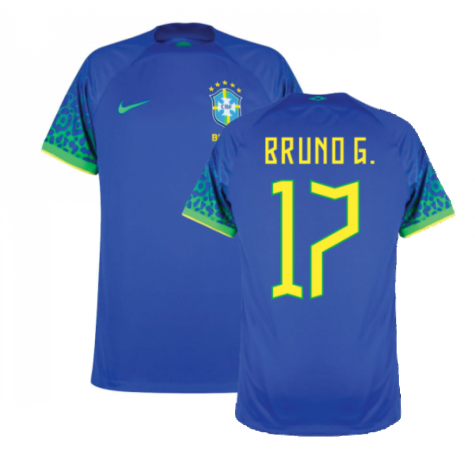 Brasilien Bruno Guimarães 17 Away Trikot WM 2022 Brasilien Bruno Guimarães 17 Away Trikot WM 2022