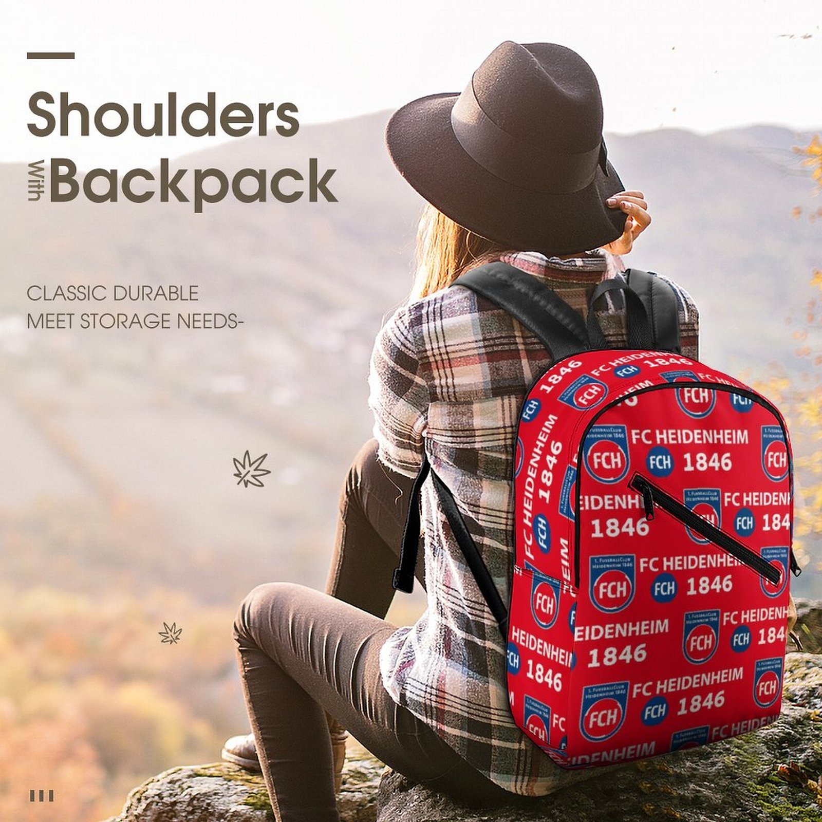 FC Heidenheim Unisex Backpack Rucksack Outdoor Wanderrucksack FC Heidenheim Unisex Backpack Rucksack Outdoor Wanderrucksack