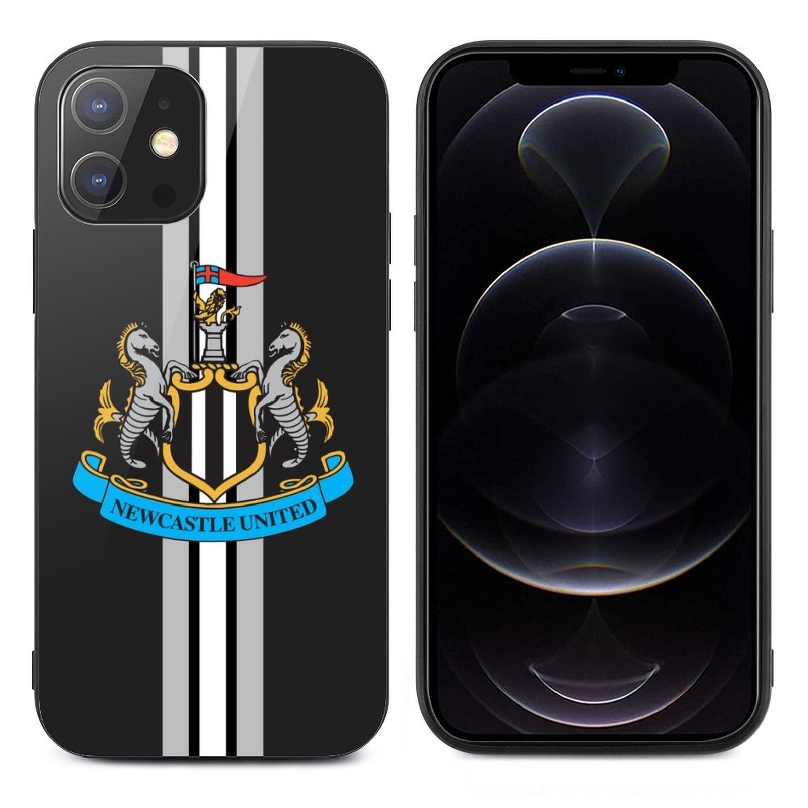 Newcastle United Stoßfest Glaskasten Handyhüllen & Cover Für IPhone 12 Newcastle United Stoßfest Glaskasten Handyhüllen & Cover Für IPhone 12