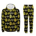 Borussia Dortmund Lässiges Sweatshirt-Set 2 Sätze Kapuzen-Sweatpants