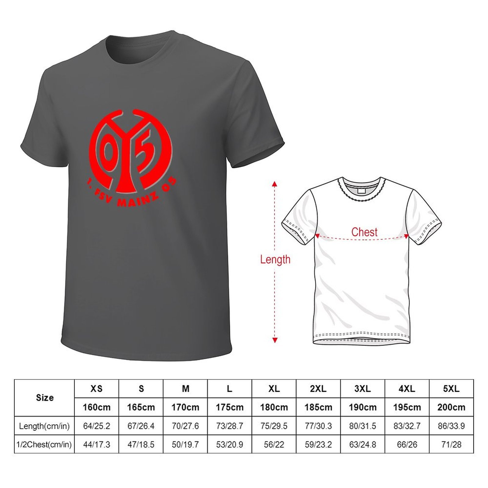 FC Mainz 05 Core Stretch Slim Cneck Gildan Tee T-Shirt Herren FC Mainz 05 Core Stretch Slim Cneck Gildan Tee T-Shirt Herren