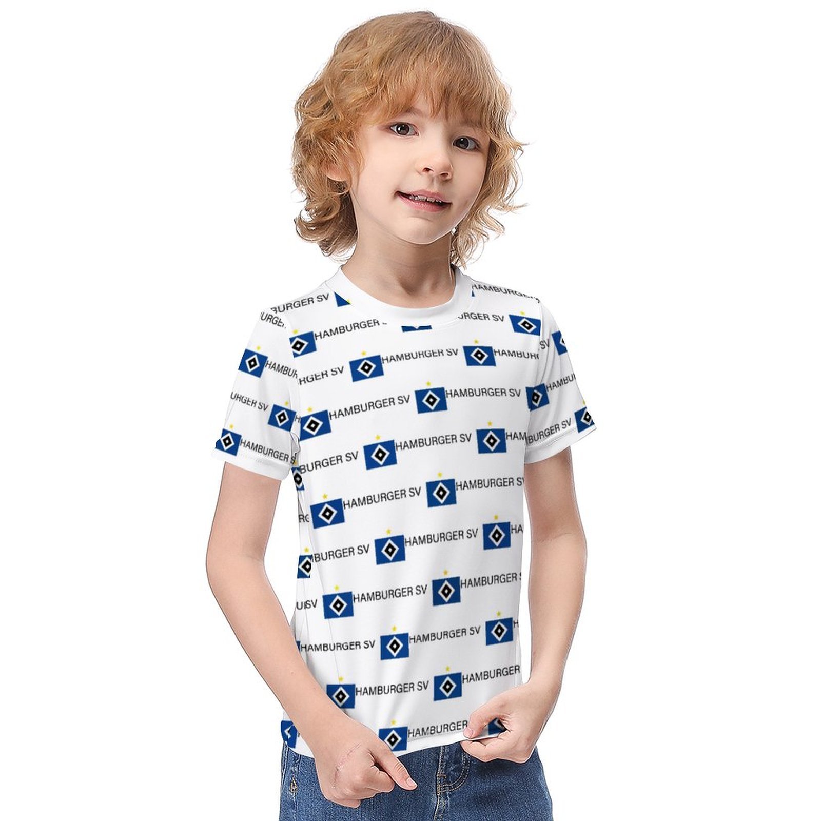 Hamburger SV Jungen Mädchen Kurzarm 3D-Druck T-Shirt Rundhals-Sommerhemd Tops Hamburger SV Jungen Mädchen Kurzarm 3D-Druck T-Shirt Rundhals-Sommerhemd Tops