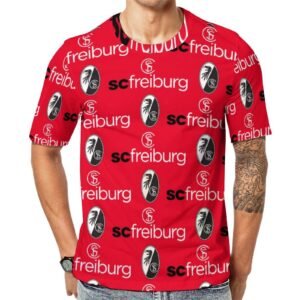 SC Freiburg 3D Vollständig Druck Kurzarm T-Shirts Beiläufige Tee Tops