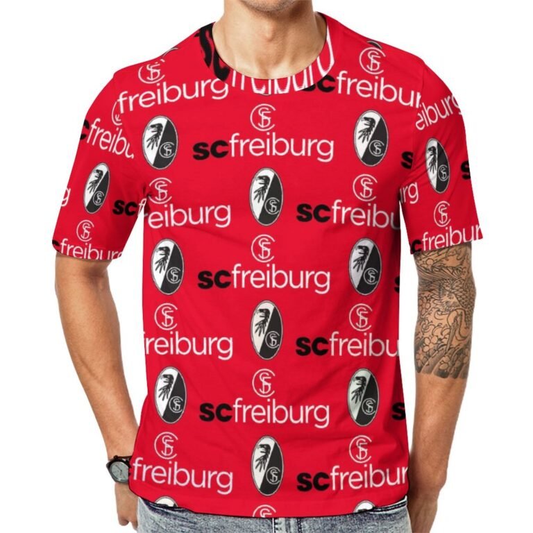 SC Freiburg 3D Vollständig Druck Kurzarm T-Shirts Beiläufige Tee Tops