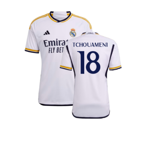 Real Madrid Aurélien Tchouaméni 18 Home Trikot 2023-2024 Real Madrid Aurélien Tchouaméni 18 Home Trikot 2023-2024