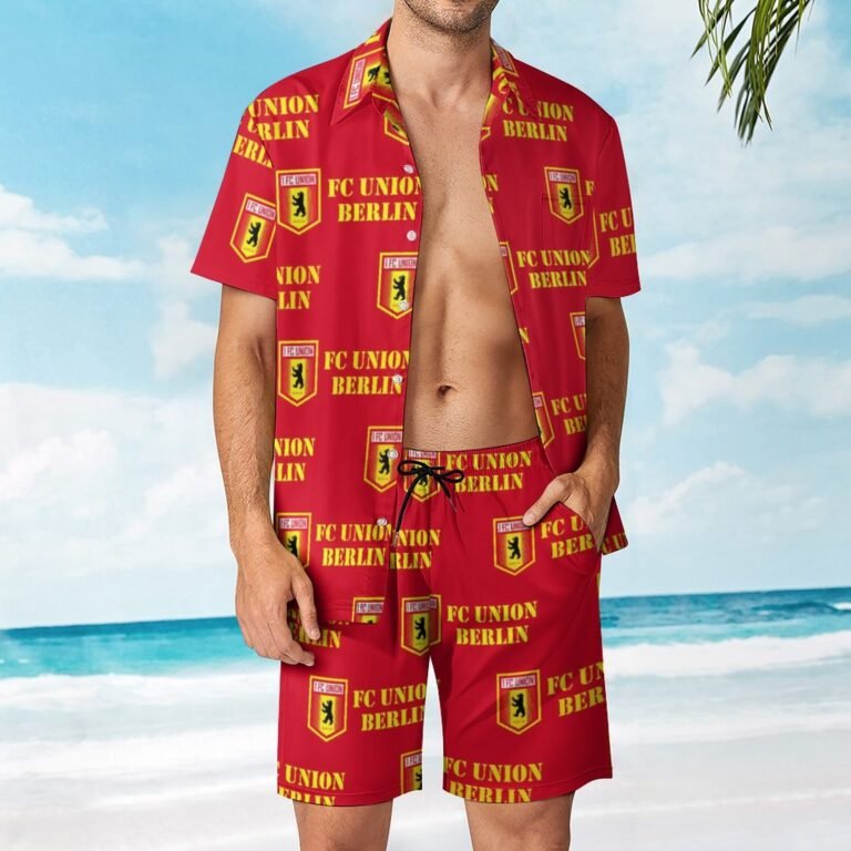 FC Union Berlin Lässiges Strandbekleidungsset Kurzärmeliges Hemd Plus Strandhose