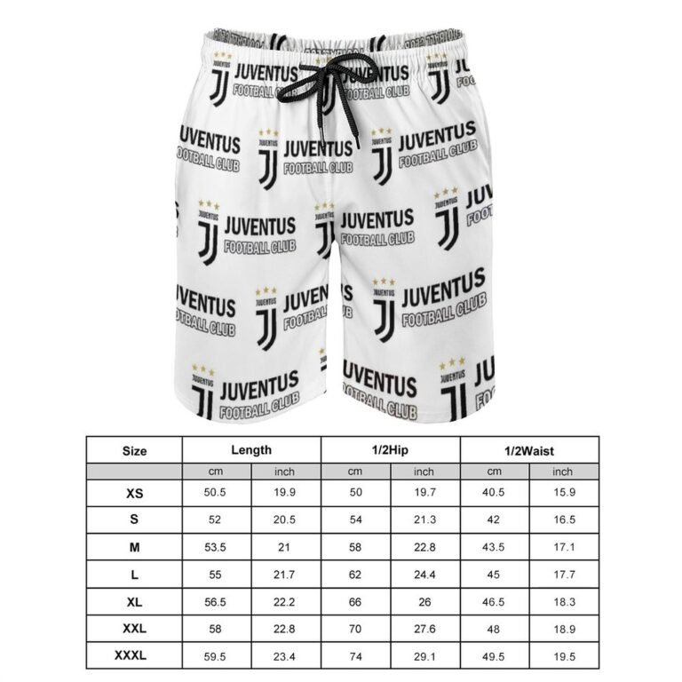 Juventus FC Herren Badehose Schnelltrocknende Strandshorts Mit Tasche Kordelzug Shorts