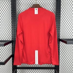 Manchester United Retro Langarm Home Trikot 2007-2008 - Rot