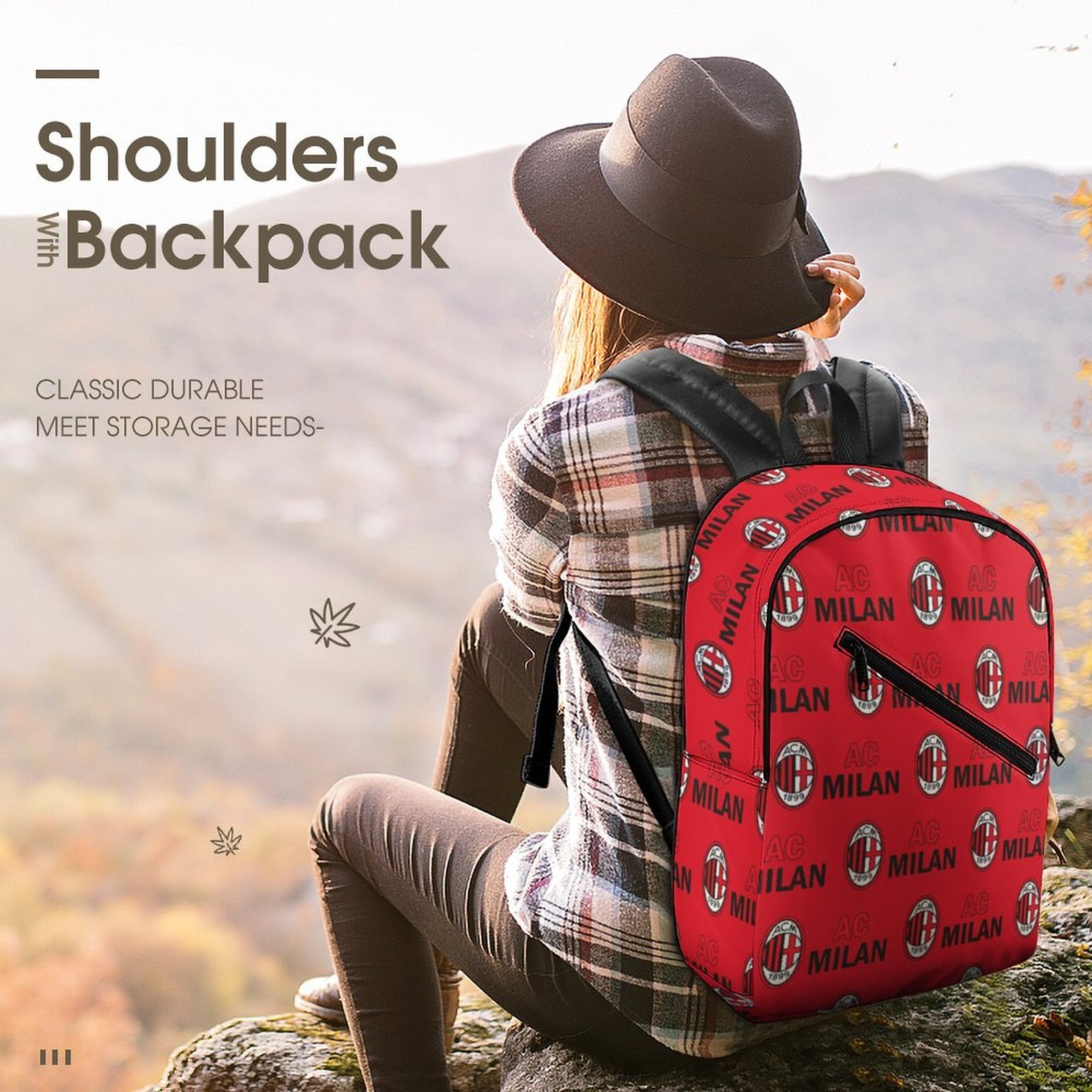 AC Mailand Unisex Backpack Rucksack Outdoor Wanderrucksack AC Mailand Unisex Backpack Rucksack Outdoor Wanderrucksack