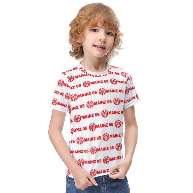 Mainz 05 Jungen Mädchen Kurzarm 3D-Druck T-Shirt Rundhals-Sommerhemd Tops
