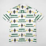 Borussia Mönchengladbach Kurzärmelige Herrenhemden, Passform Sommer Kurzarm Casual Button-Down Hemden