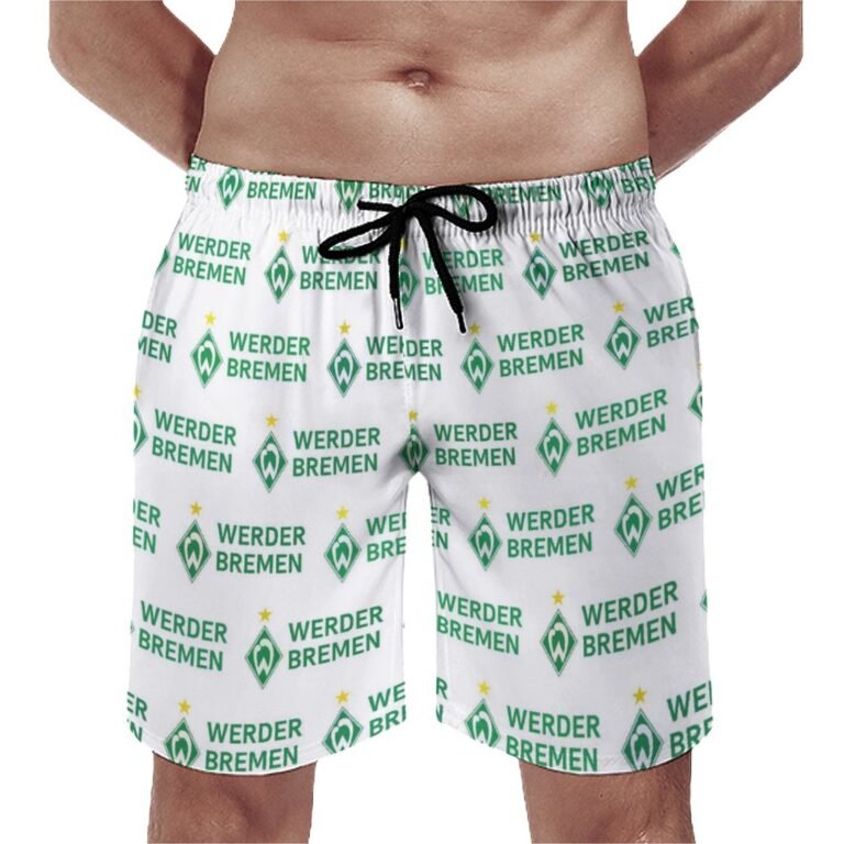 Werder Bremen Herren Badehose Schnelltrocknende Strandshorts Mit Tasche Kordelzug Shorts
