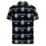 Inter Mailand Kurzärmelige Herrenhemden, Passform Sommer Kurzarm Casual Button-Down Hemden