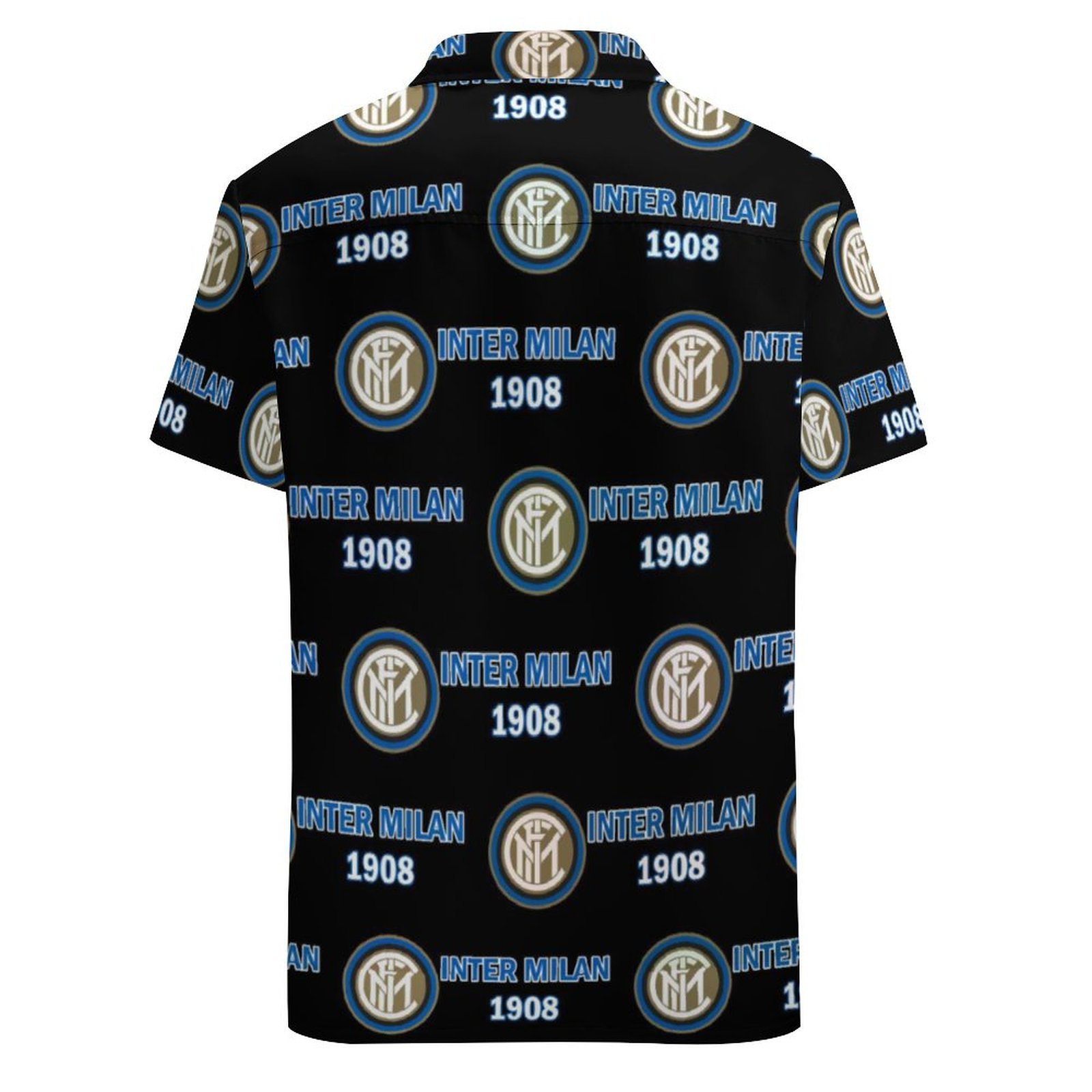 Inter Mailand Kurzärmelige Herrenhemden, Passform Sommer Kurzarm Casual Button-Down Hemden Inter Mailand Kurzärmelige Herrenhemden, Passform Sommer Kurzarm Casual Button-Down Hemden