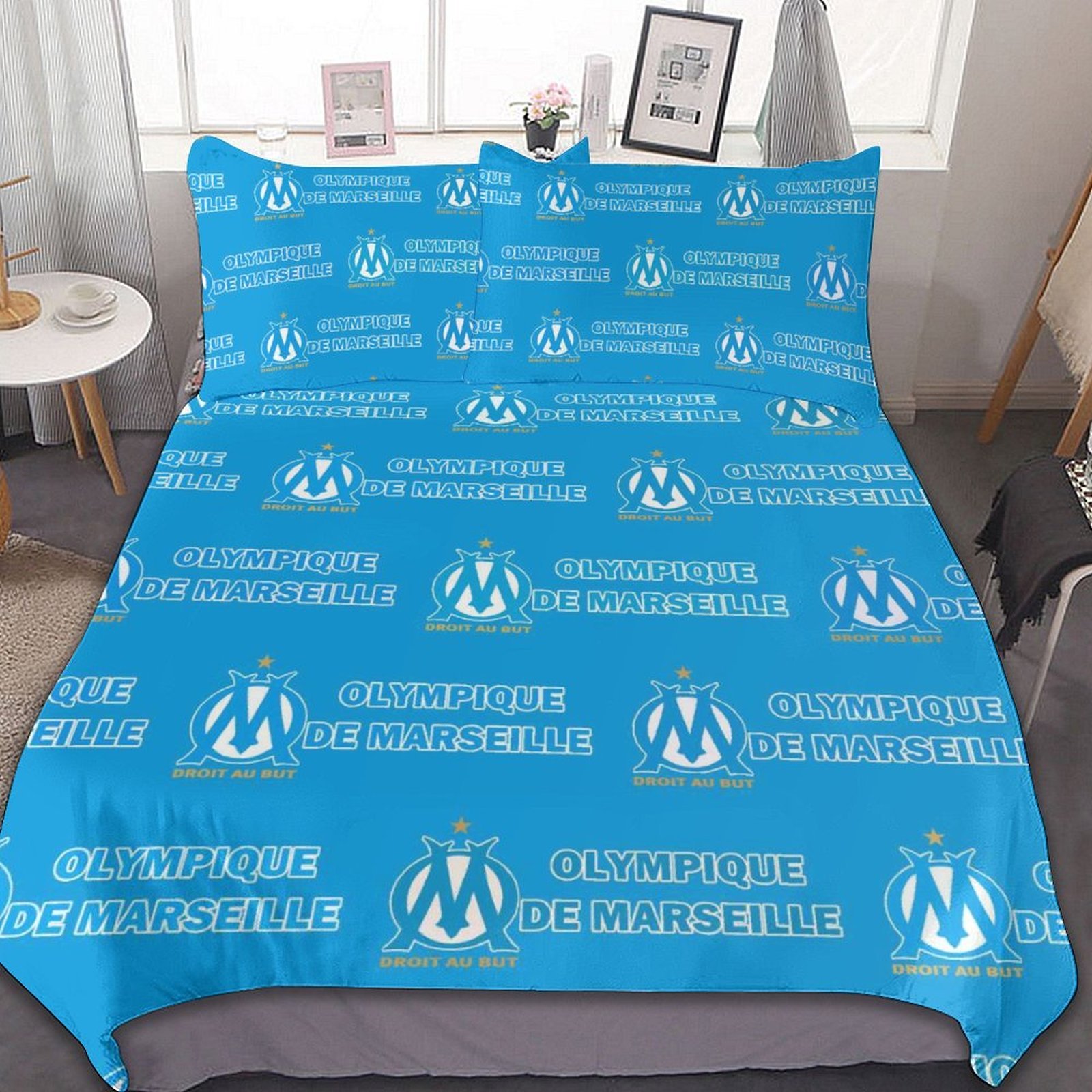 Olympique De Marseille Bettwäscheset 3 Stück Kinder Erwachsene Steppdeckenbezug Steppdeckenbezug Multi Size Laken Set Olympique De Marseille Bettwäscheset 3 Stück Kinder Erwachsene Steppdeckenbezug Steppdeckenbezug Multi Size Laken Set