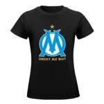 Olympique De Marseille Damen Kurzarm Rundhals T-Shirt Casual Sommer Tops