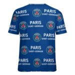 Paris Saint-Germain Unisex 3D Vollständig Druck Kurzarm T-Shirts Beiläufige Tee Tops