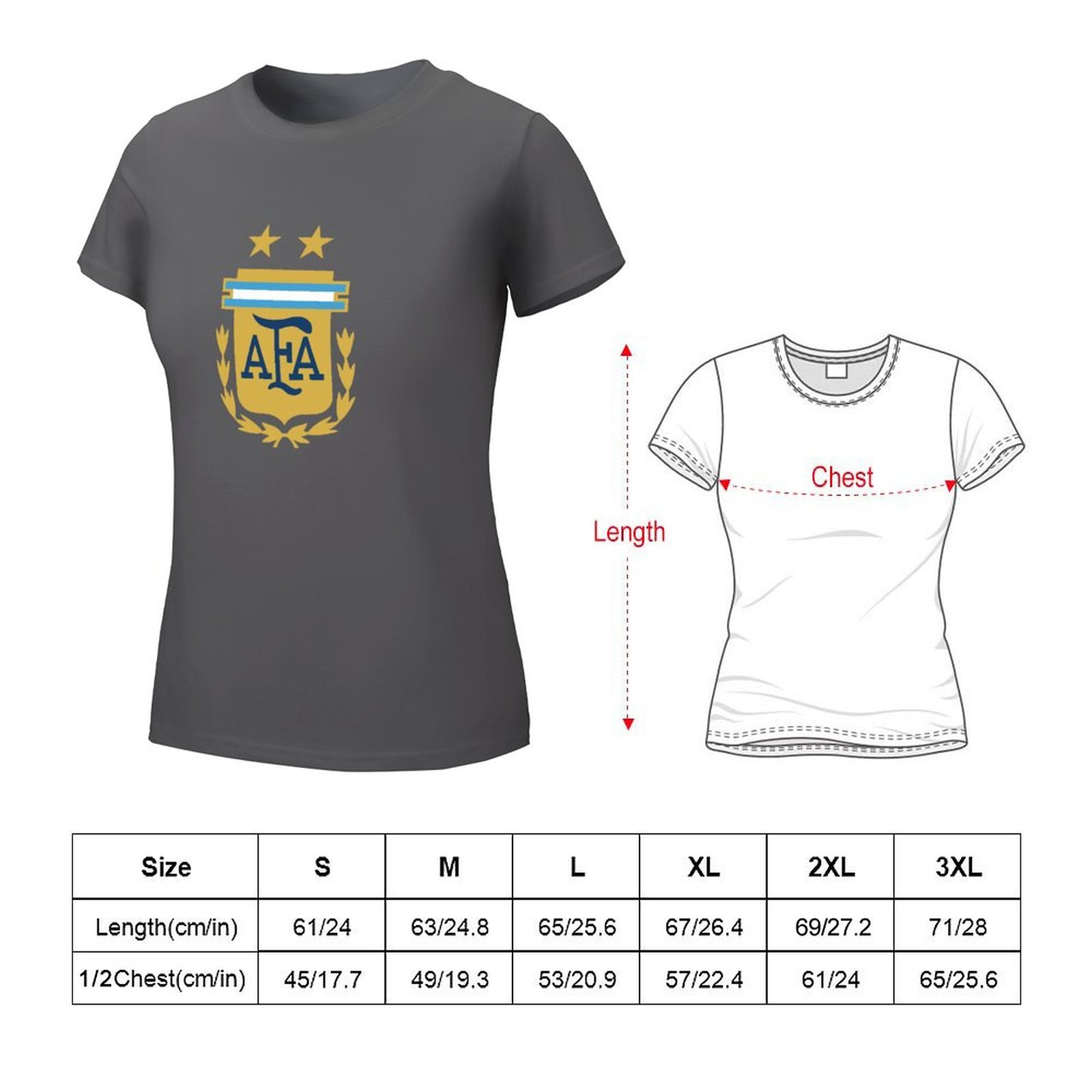 Argentinien Damen Kurzarm Rundhals T-Shirt Casual Sommer Tops Argentinien Damen Kurzarm Rundhals T-Shirt Casual Sommer Tops