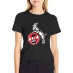 FC Köln Damen Kurzarm Rundhals T-Shirt Casual Sommer Tops