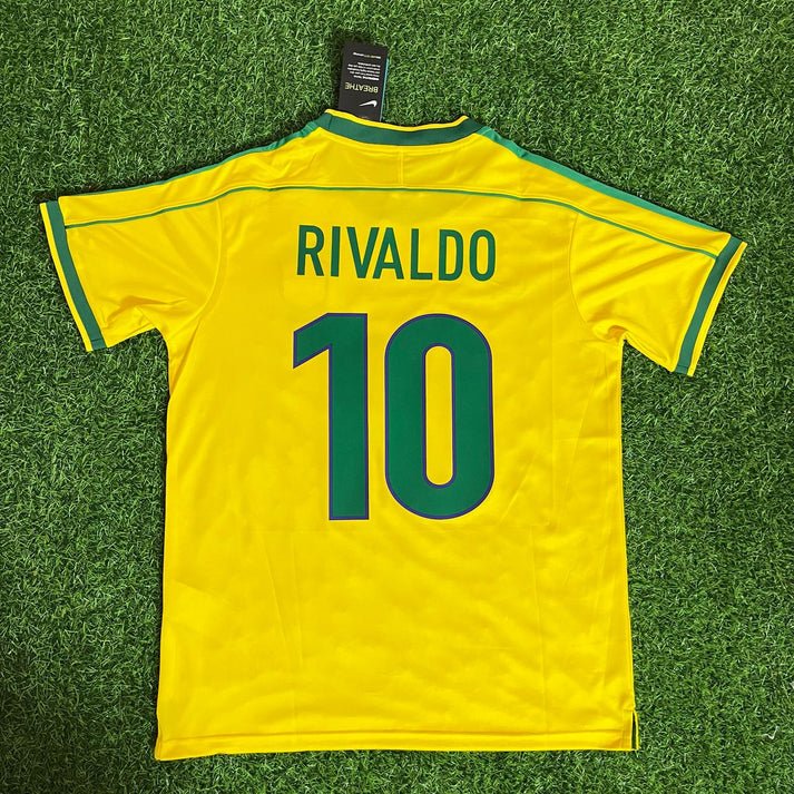 Brasilien Rivaldo 10 Home Retro Trikot WM 1998