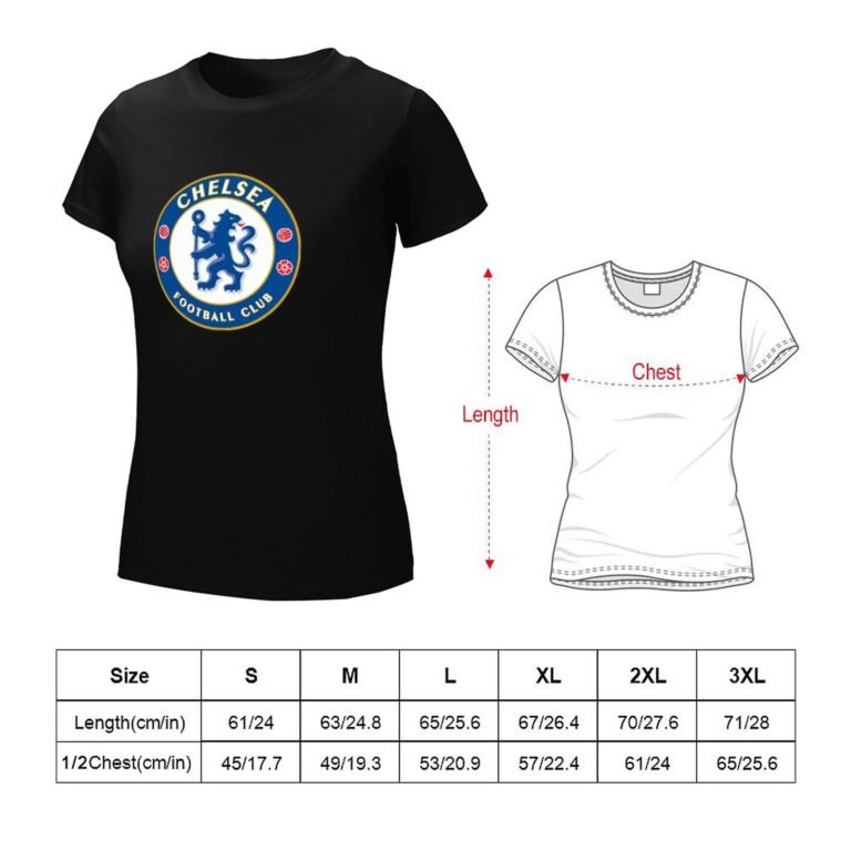 Chelsea FC Damen Kurzarm Rundhals T-Shirt Casual Sommer Tops