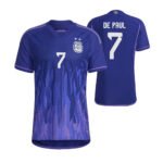 Argentinien Rodrigo De Paul 7 Away Trikot WM 2022