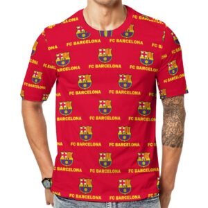 Fc Barcelona Unisex 3D Vollständig Druck Kurzarm T-Shirts Beiläufige Tee Tops