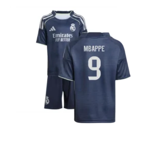Real Madrid Kylian Mbappé 9 Auswärtstrikot Kinder 2025-2026