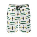 Borussia Mönchengladbach Herren Badehose Schnelltrocknende Strandshorts Mit Tasche Kordelzug Shorts