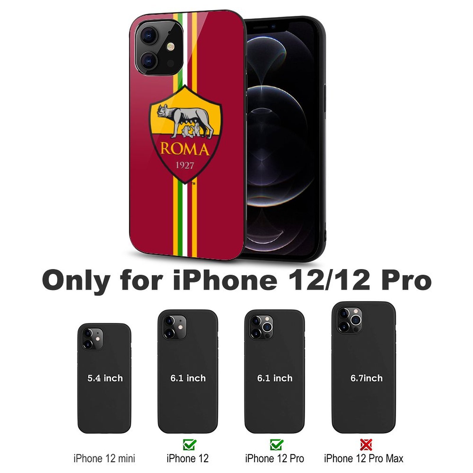 AS Rom Stoßfest Glaskasten Handyhüllen & Cover Für IPhone 12 AS Rom Stoßfest Glaskasten Handyhüllen & Cover Für IPhone 12