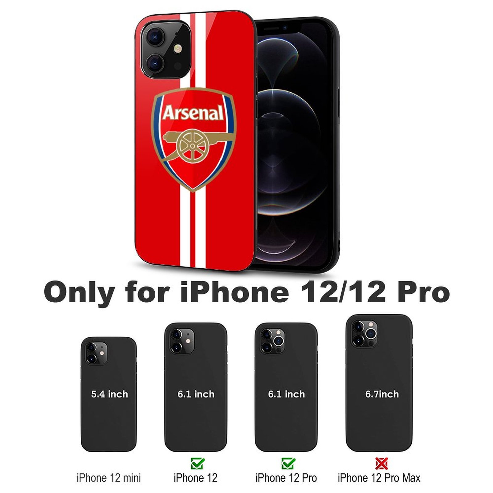 Arsenal Stoßfest Glaskasten Handyhüllen & Cover Für IPhone 12 Arsenal Stoßfest Glaskasten Handyhüllen & Cover Für IPhone 12